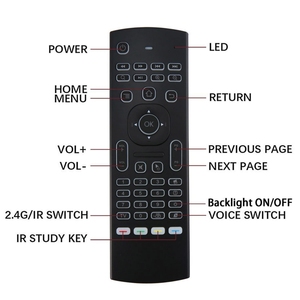 Mini Teclado retroiluminado MX3 2,4 GHz inalámbrico Air Mouse USB Dongle receptor Gyro Sensor Control remoto Universal para TV BOX en Stock - Product Image 6