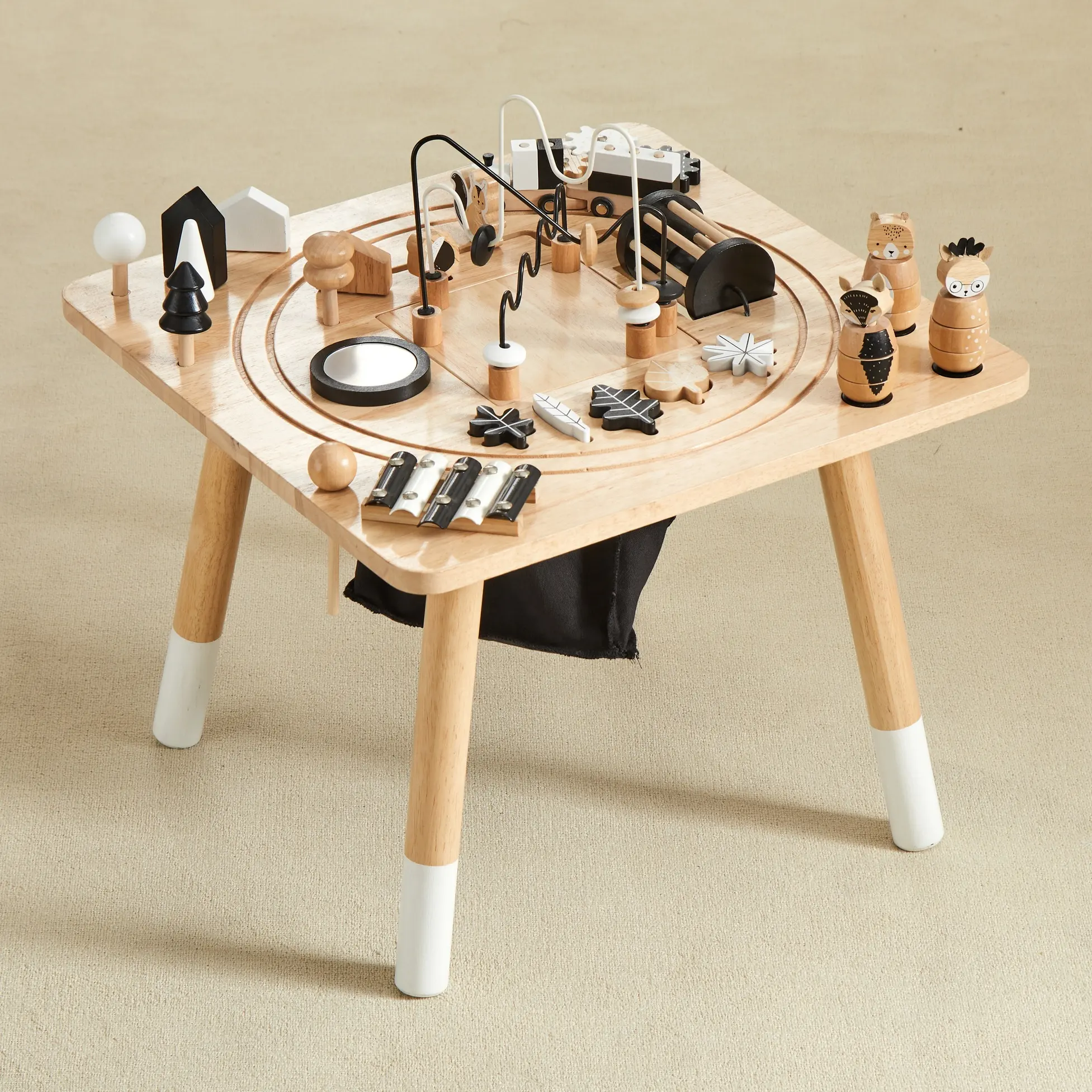 Asweets מוקדם חינוך קיד לשחק שולחן תינוק עץ פעילות קוביית שולחן