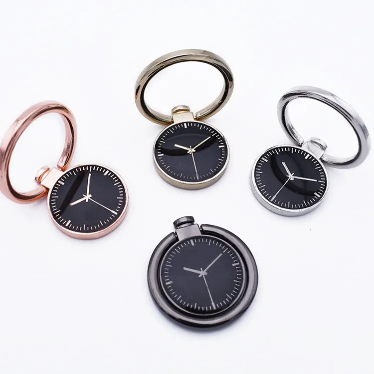 Universal Metal Clocks 360 Degrees Rotatable Finger Ring Holder For Mobile Phone