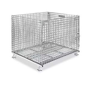 Factory Customized <strong>Mesh</strong> Box <strong>Wire</strong> Cage Metal Bin Storage Container Collapsible <strong>Wire</strong> Bins - Product Image 3