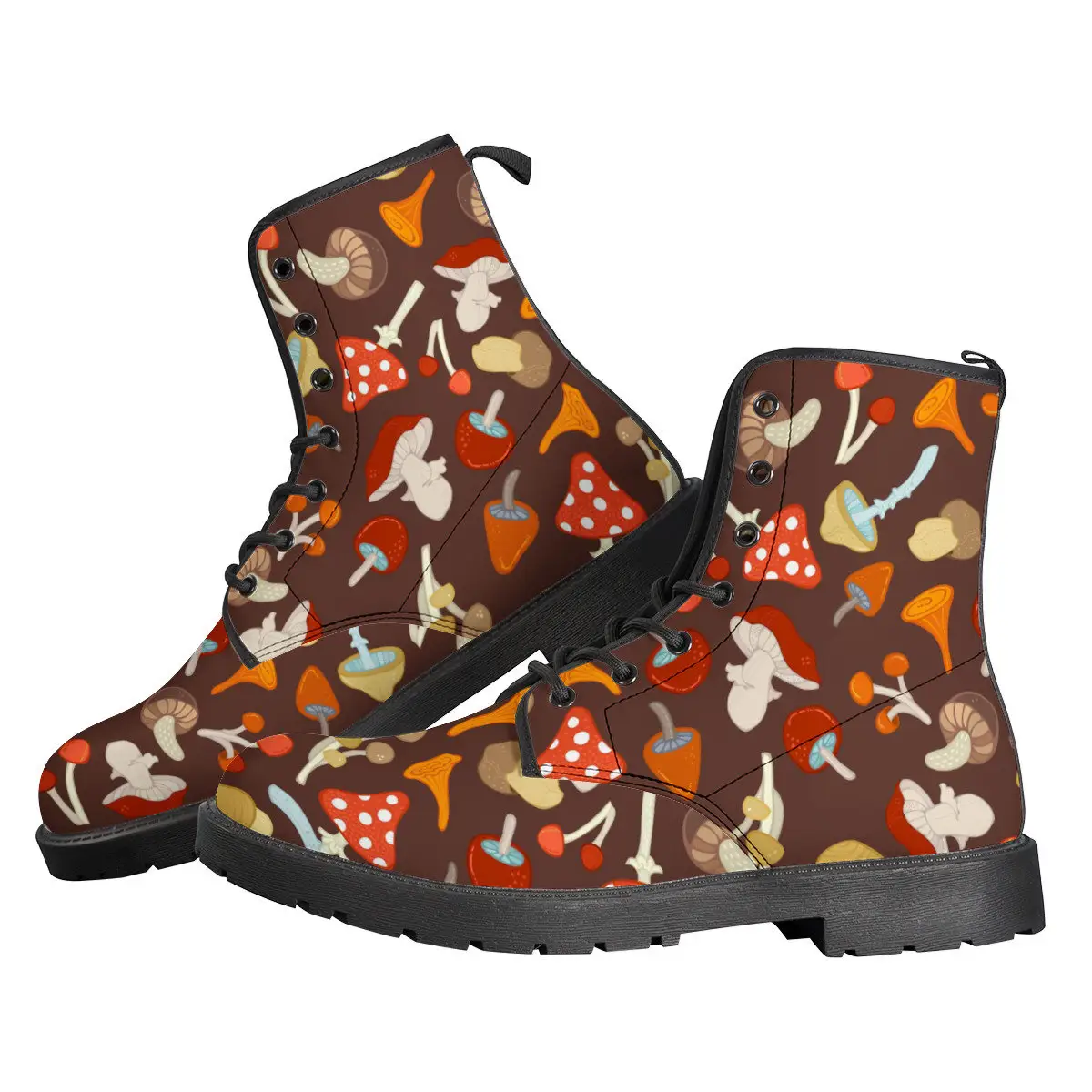 Oem Wholesale Boots Fantasy Mushroom Plant Design Women's Fashion Boots Winter Warm Casual Walking Shoes Custom Booties Female