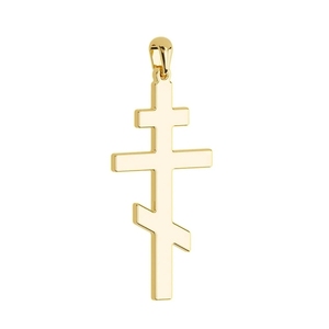 High Quality 18k Gold Plated 316L Stainless Steel Modern Orthodox <strong>Cross</strong> Necklace Lead and Nickel <strong>Free</strong> <strong>Cross</strong> Jewelry - Product Image 3
