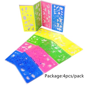 Renkli 4-Piece seti öğrenme için temizle plastik çizim bulmaca cetveller boyama ve çocuk çizim kırtasiye aracı - Product Image 2