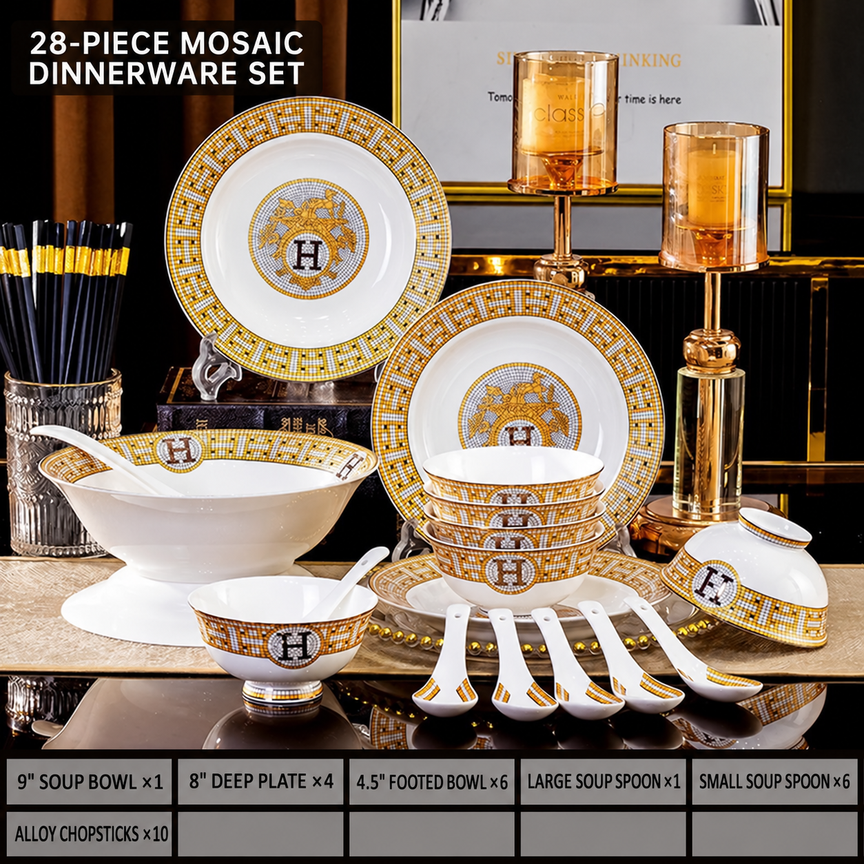 Ensemble de 28 têtes Mosaic (céramique)