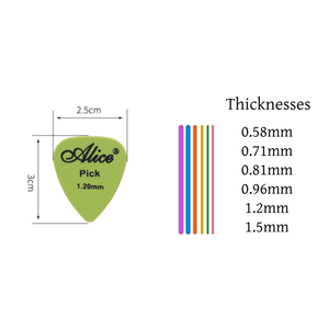 Alice 100PC Boxed E-Folk-Gitarre Picks ABS Mixed Pick 6 verschiedene Stärken Saiten instrumente Teile Zubehör