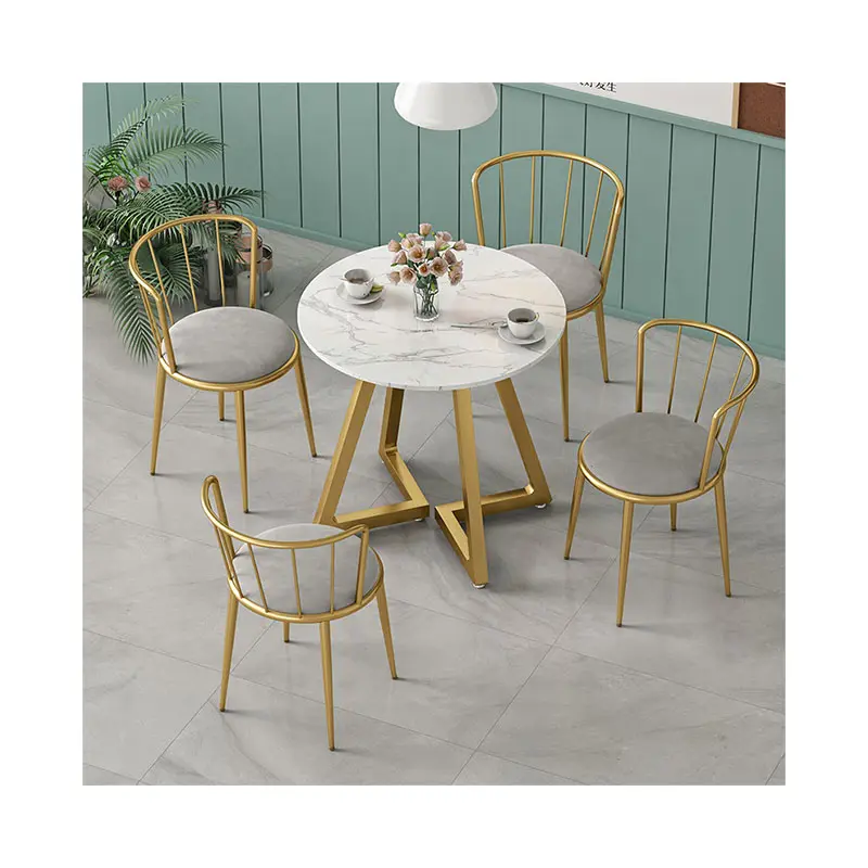 Moderno oro gamba in acciaio inox marmo Top soggiorno mobili per la casa tavolo da tè fatto in casa