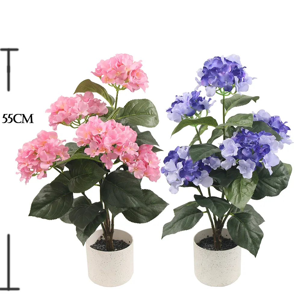 JIAWEI plantas artificiales árboles flor caléndula barato al por mayor hortensias flores artificiales