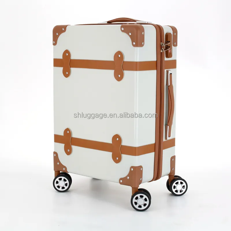 Venda quente Tsa Lock mala giratória rodas luxo vintage viagem trole caixa bagagem