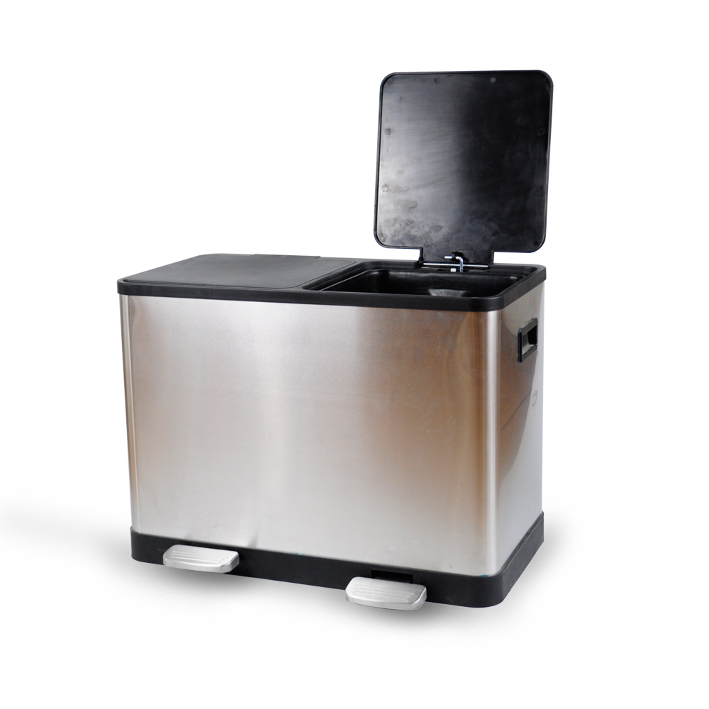 Hot Product 24L/36L Home Recycle Stainless Steel Kitchen Waste Bin with Inner Buckets