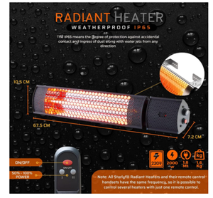 Infrared <strong>Heater</strong> Radiant <strong>Heater</strong> (IP65) 2000 W Halogen Infrared <strong>Heater</strong> - Product Image 4