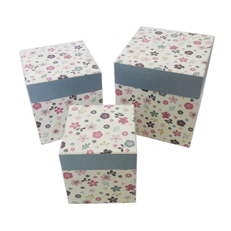 Set di scatole di carta quadrate nidificate ecologiche di design personalizzato di fabbrica scatola di imballaggio regalo scatola di gioielli in cartone - Product Image 1