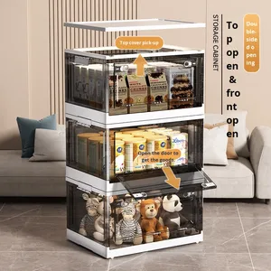 Đa chức năng có thể gập lại Stackable tổ chức Lưu trữ hộp bánh xe công suất lớn tiết kiệm không gian cho phòng ngủ tủ quần áo đồ ăn nhẹ đồ chơi - Product Image 2