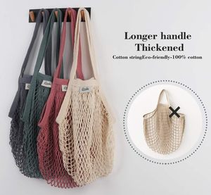 Lemonfilter Reutilizáveis Grocery Bags 5 Pack, Saco de Cordas Lavável, Produto de malha de algodão com alça longa sacola para frutas