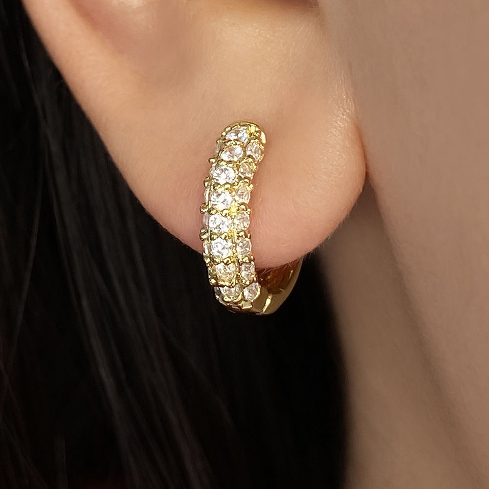 หินสีขาวชุบทอง 18K F788