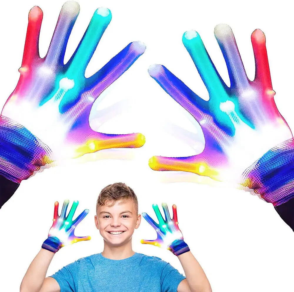 Guantes intermitentes LED para fiesta de Festival para Niños, guantes con luz Led para dedo Rave colorida, para fiesta nocturna, venta al por mayor