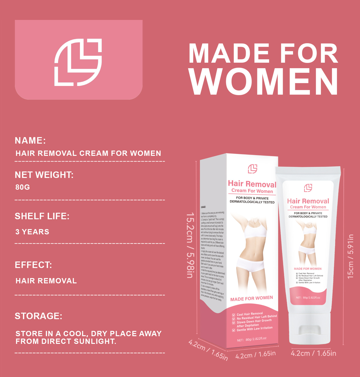 Blanc/Rose 80g