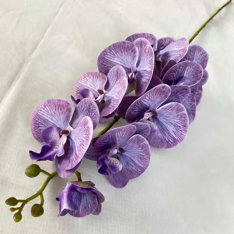 French phalaenopsis Single Stem Wholesale Real Touch White Orchid Flowers Artificial Purple Orchids For Wedding home Decor