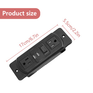 Presa per mobili Jack Standard usa ovale personalizzata Desktop 2 USB tipo C interruttore nascosto presa per Hotel di alimentazione con coperchio - Product Image 4