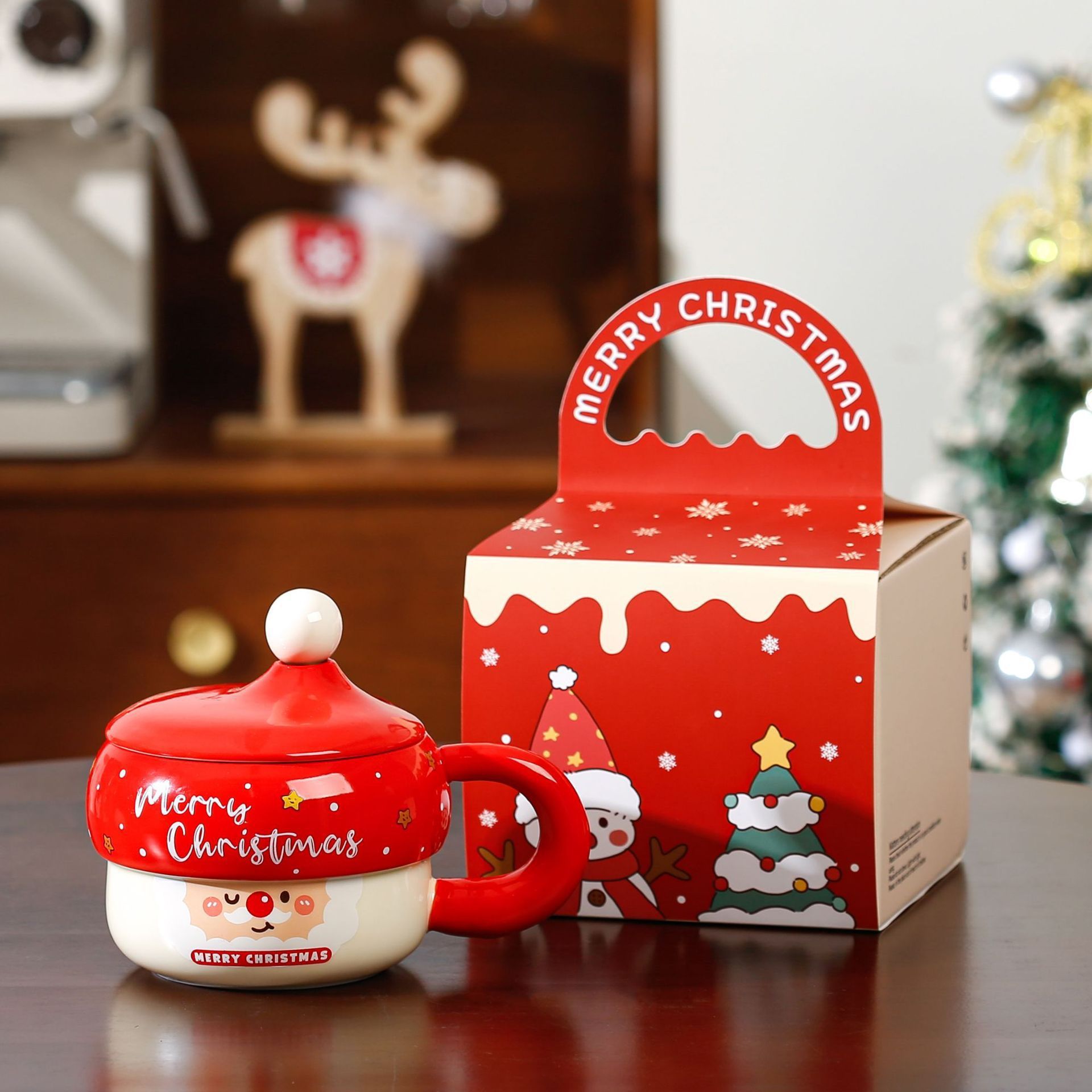 Hand box-Santa Claus-red