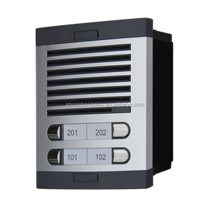 Sistema de seguridad para el hogar, intercomunicador de 2 cables, Timbre de Panel de puerta de Metal de Audio con 3 + N cables integrados/instalación en superficie para 4 familias - Product Image 1