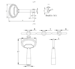 Çeyrek dönüş için çift Bit anahtar kam kilidi silindir paslanmaz çelik üçgen kare tasarım prim anahtar kam mandalı için - Product Image 5