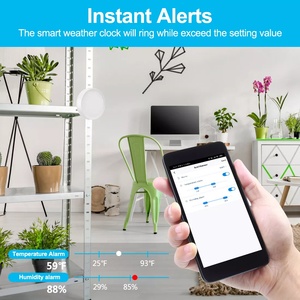 TUYA WIFI Reloj Estación Meteorológica Lluvia 3 Sensores para Interior Temperatura Exterior Humedad Función de Memoria Alarma Pronóstico del Tiempo - Product Image 6