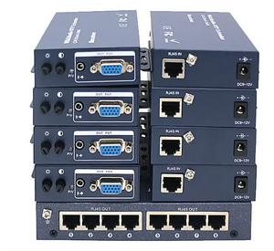 Divisor VGA de 8 puertos 1x8 Extensor de video y audio 100M Alcance por cable Cat5e/6 individual Soporte 350MHz 1600x1200 Resolución - Product Image 2