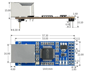 Convertitore 2-CH UART a Ethernet, modulo di trasmissione trasparente porta seriale, interfaccia di controllo supporta Raspberry Pi - Product Image 5