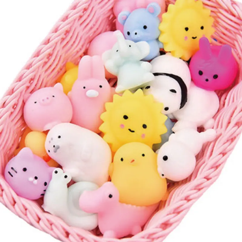 Kawaii Mochi Squishiy Animal Squishies juguetes para niños bola antiestrés Squeeze fiesta favores juguetes para aliviar el estrés