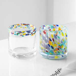 <strong>Best</strong> Sellers Handmade Mouth Blown Colorful Dot Glass Candle Jars Custom Multicolored Dotted Glass Round Candle <strong>Vessels</strong> - Product Image 2