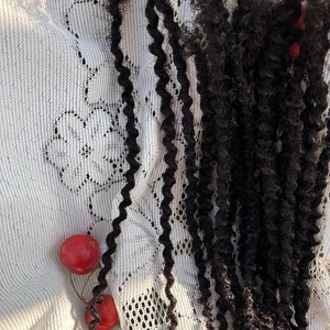 Textured Locs Human Hair Loc Extension Bundles Dreadlocks Extensions Full Handmade 100% Human Hair Extensions #1 Jet <strong>Black</strong> - Product Image 4