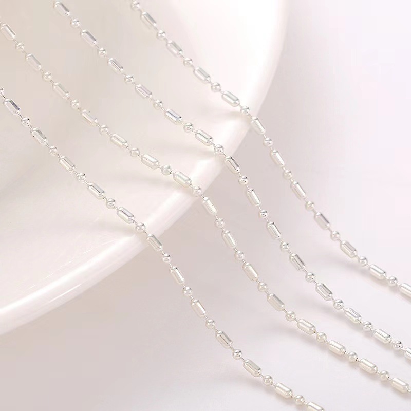 Chaîne en bambou de 1,5 mm, argent