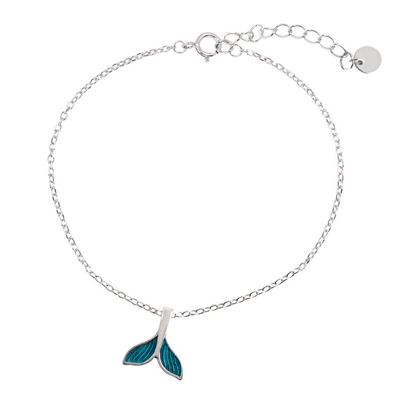 Blue fish-tail ankle chain