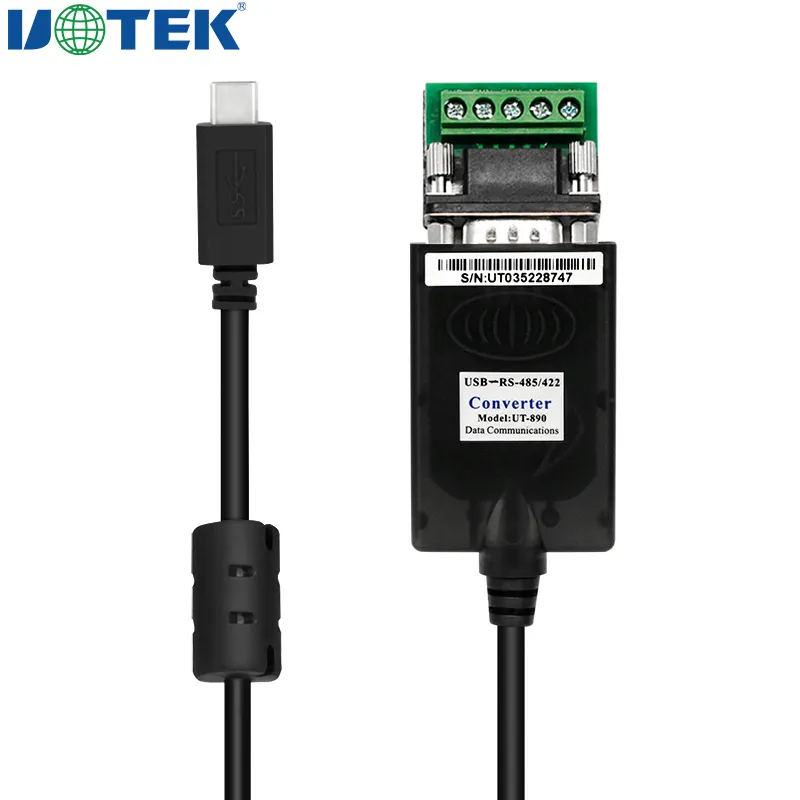 UOTEK, venta al por mayor, USB 3,1 tipo C a RS485 RS422, Cable adaptador, macho, 5 pines, conector DB9, Conector de cable de 2, 2, 2, 2, 2, 2