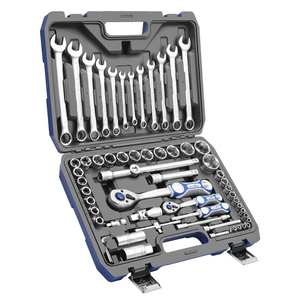 61 Pcs 1/2 3/8 1/4 72T <strong>Tool</strong> <strong>Kit</strong> with Socket Wrench <strong>Tool</strong> Set in Iron Metal Box for Car Repairing Mechanical Hand <strong>Tool</strong> Set - Product Image 3