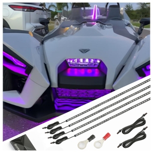 4個のRGBチェイシングミュージックAPPコントロールアンダーグローライトキットPolarisSlingshot用防水LEDストリップ