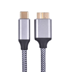 镀镍尼龙编织 Usb 3.0 C 型到 Usb 3.0 Micro B Usb C 电缆用于硬盘 - Product Image 3