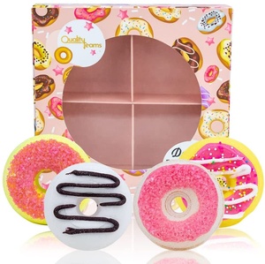 Çeşitli koku sevimli şekil Donut bomba banyo fizzies doğal Vegan bombe de bain yağ el yapımı çocuk aşk Donut banyo bombaları hediye <span class=keywords><strong>Se</strong></span>