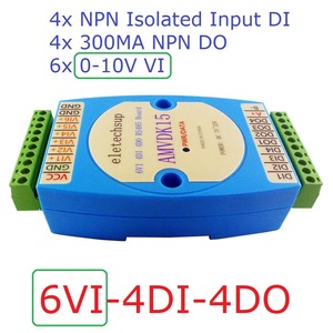 6ch 4-20MA 0-10V tensione corrente ingresso analogico & 4ch NPN DI-DO RS485 Modbus Rtu PLC HMI PC Editor testo IO scheda di espansione - Product Image 6
