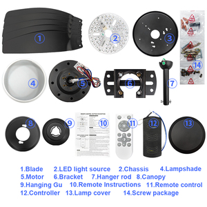 Nhà Máy ODM skd 42 "54" DC động cơ đồng 5 năm bảo hành năm ABS lưỡi điều khiển từ xa tuya ứng dụng điều khiển quạt trần với ánh sáng - Product Image 3