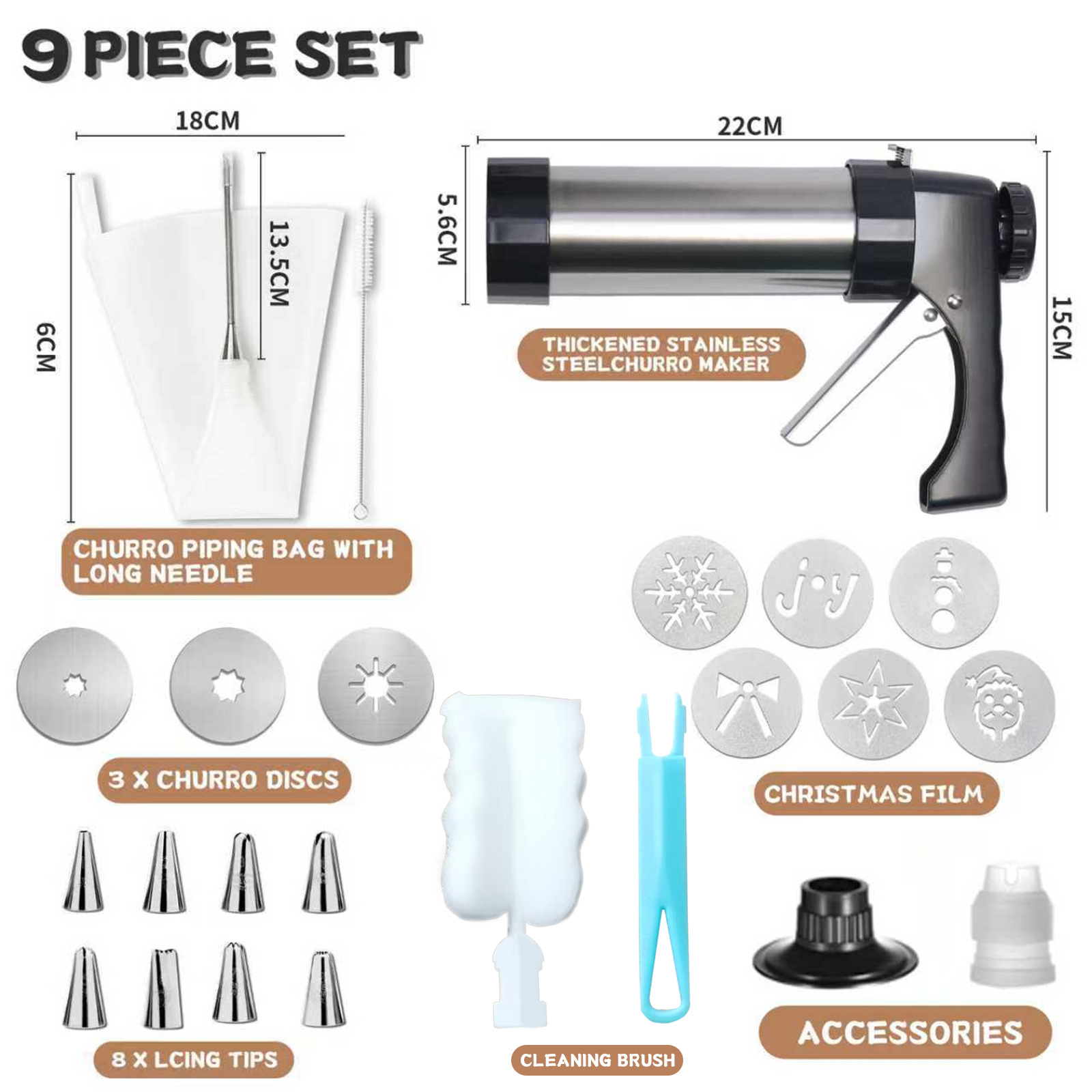 Jigo 9 brosses de nettoyage de Noël