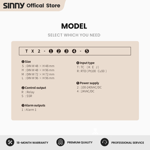 Sinny Smart TX2-S 48*48 <strong>SSR</strong> <strong>Output</strong> RTD Input 100-240VAC/DC Digital Thermostat <strong>Temperature</strong> <strong>Controller</strong> - Product Image 4