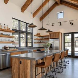 Dijual desain Barndominium Modern menakjubkan kabinet dapur dengan pulau cantik - Product Image 4