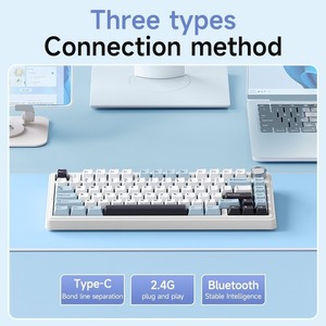 Teclado mecánico para juegos Aula F75, estructura de junta de 80 teclas con perilla, diseño 75%, tres modos intercambiables en caliente para ordenador/PC/portátil - Product Image 2