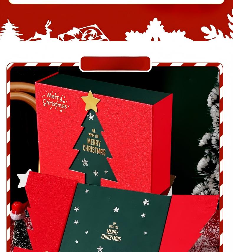 Christmas tree double-opening box Red