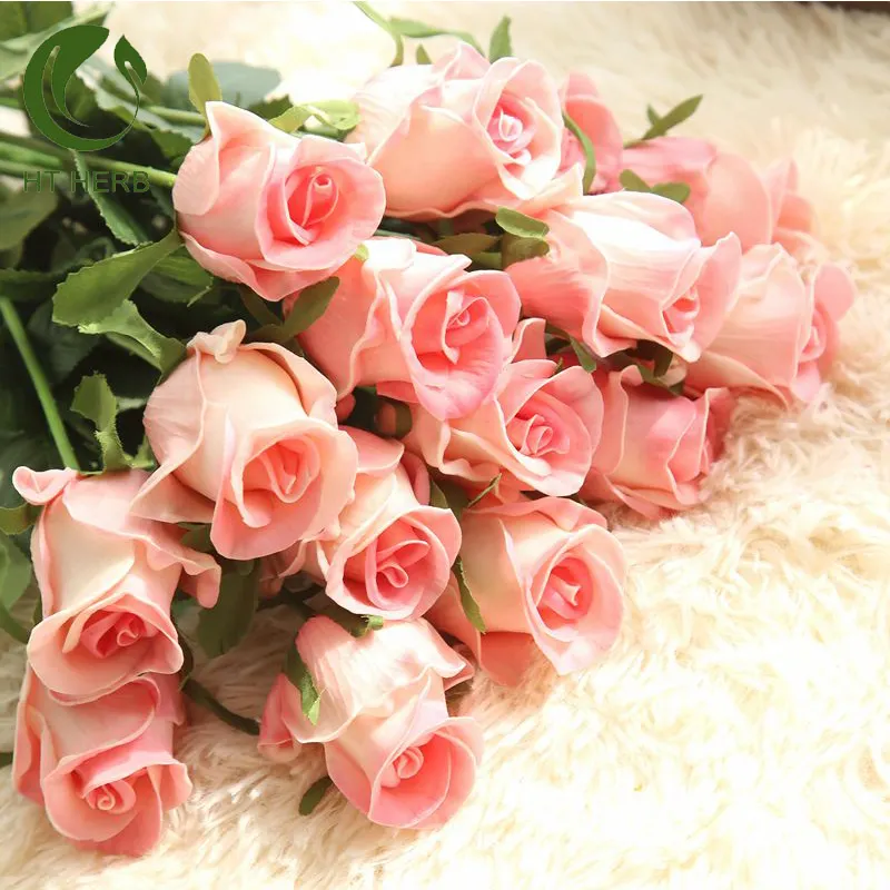 Muestra gratis Shininglife marca venta al por mayor de alta calidad falsa Rosa seca Rosa artificial flor para la decoración de la casa