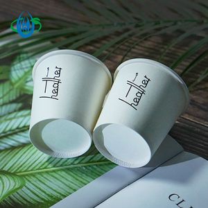 Çevre dostu 4oz tek duvar kağıt kahve bardağı kapaklı tek kullanımlık bambu Kraft kağıt bardak sıcak içecek için Foiled baskı - Product Image 3