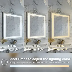 Modern Illuminated Bathroom Smart Led Hinged Makeup Mirror with Led <strong>Light</strong> Touch <strong>Sensor</strong> and Anti-Fog <strong>Function</strong> - Product Image 5