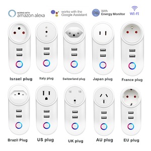 สมาร์ทซ็อกเก็ต10A 16A US EU UK AU Israel BR WIFI,พร้อมตัวจับเวลาควบคุมระยะไกล USB คู่แอปสมาร์ทไลฟ์รองรับ Alexa Google - Product Image 2