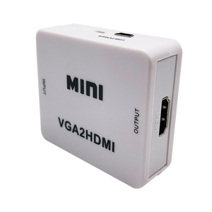 Transferencia de VGA a HDMI para TV Computadora Plug and Play Mini Adaptador VGA a HD con Audio Mini